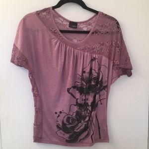 Flowing Floral Purple Lace DayTrip Blouse